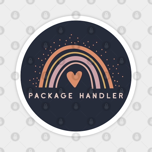 Package Handler - Boho Casual Rainbow Dark Design Magnet by best-vibes-only